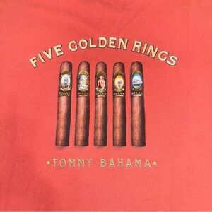Tommy Bahama Five Golden Rings graphic tee XXL Relax cigar t-shirt